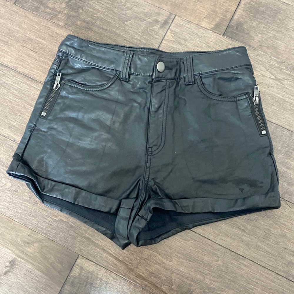 High waisted Faux Leather Shorts Size 2